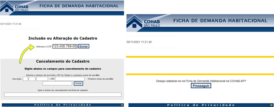 Site COHAB pagina inicial